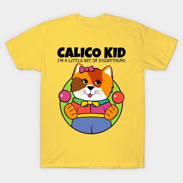 Calico Cat Kid T-Shirt by Sue Cervenka